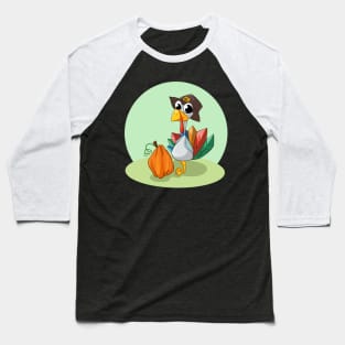 Happy Thanksgiving Cute Turkey Baseball T-Shirt